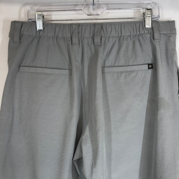 Banana Republic Men Gray Flat Front Stretch Shorts Size 36 Casual Chino - Picture 5 of 10